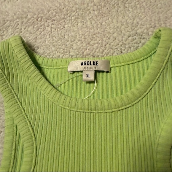 Agolde Bea Ribbed Tank Top Fuji Neon Green - Picture 7 of 15